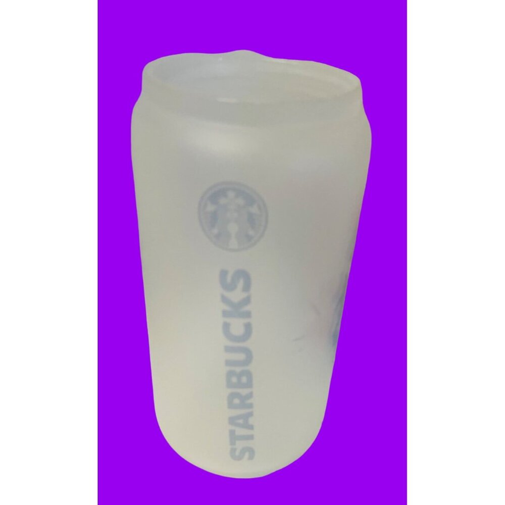 Starbucks Frosted Glass Cup Reusable 16oz Tall Coffee‎ Tumbler Matte Finish Logo